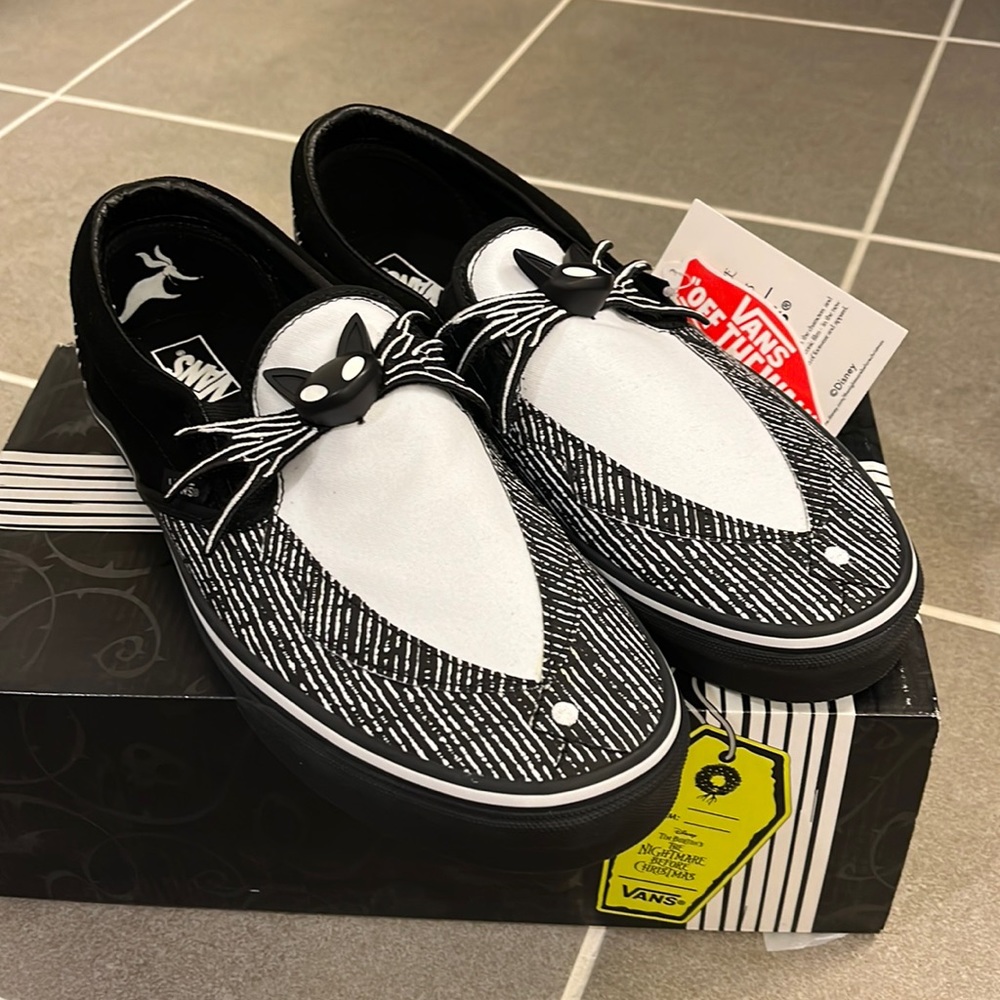 Vans Disney Nightmare Before Christmas Jack Classic Slip On Black Cat shoes 11